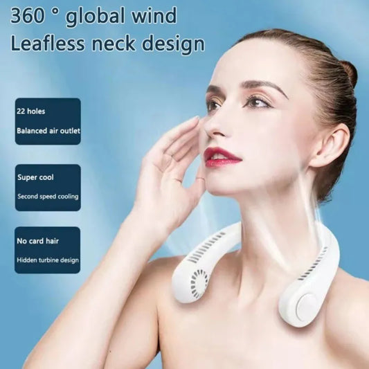 Portable Neck Air Cooler – USB Rechargeable Personal Fan