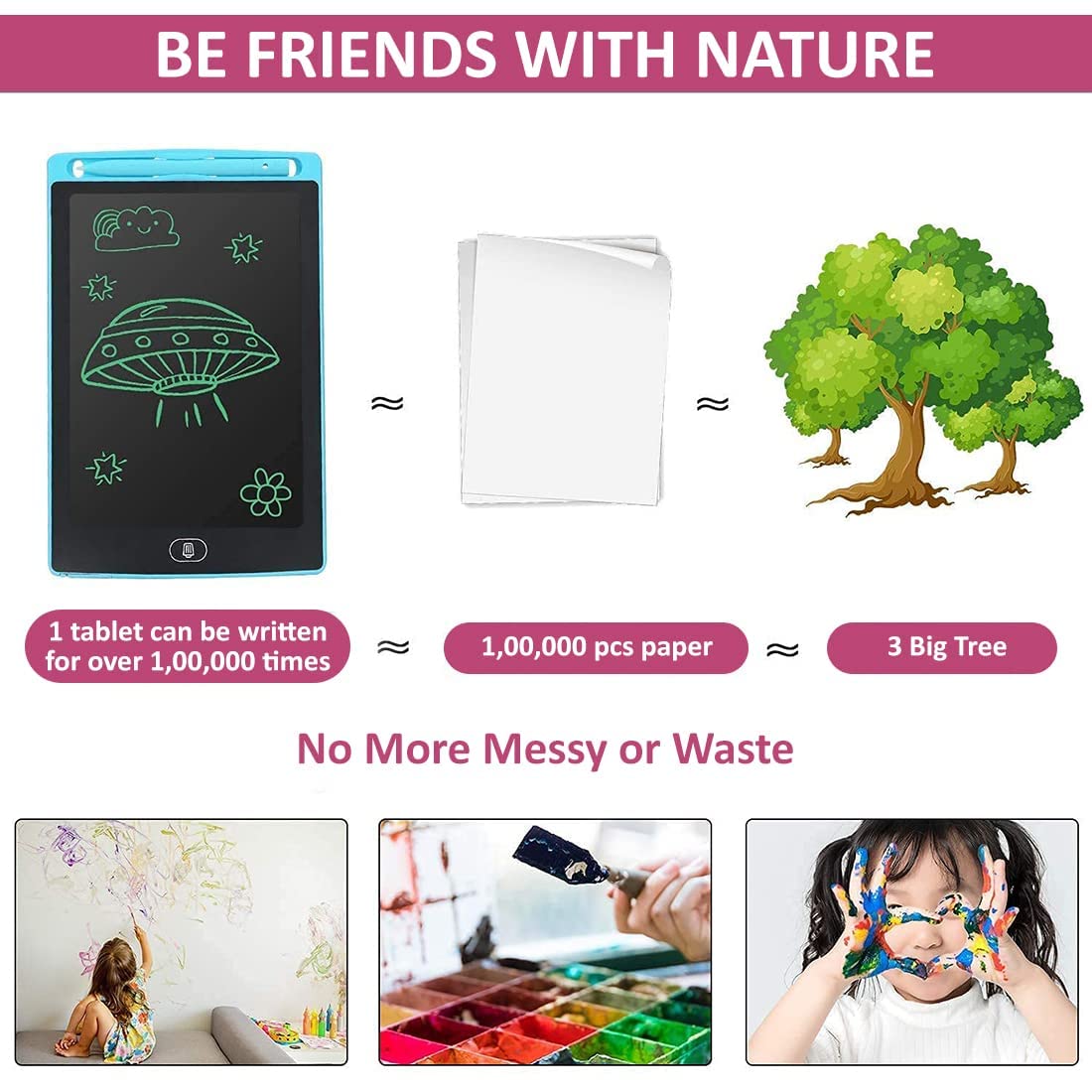 **Hardbound 8.5"  LCD Writing Tablet For Kids**