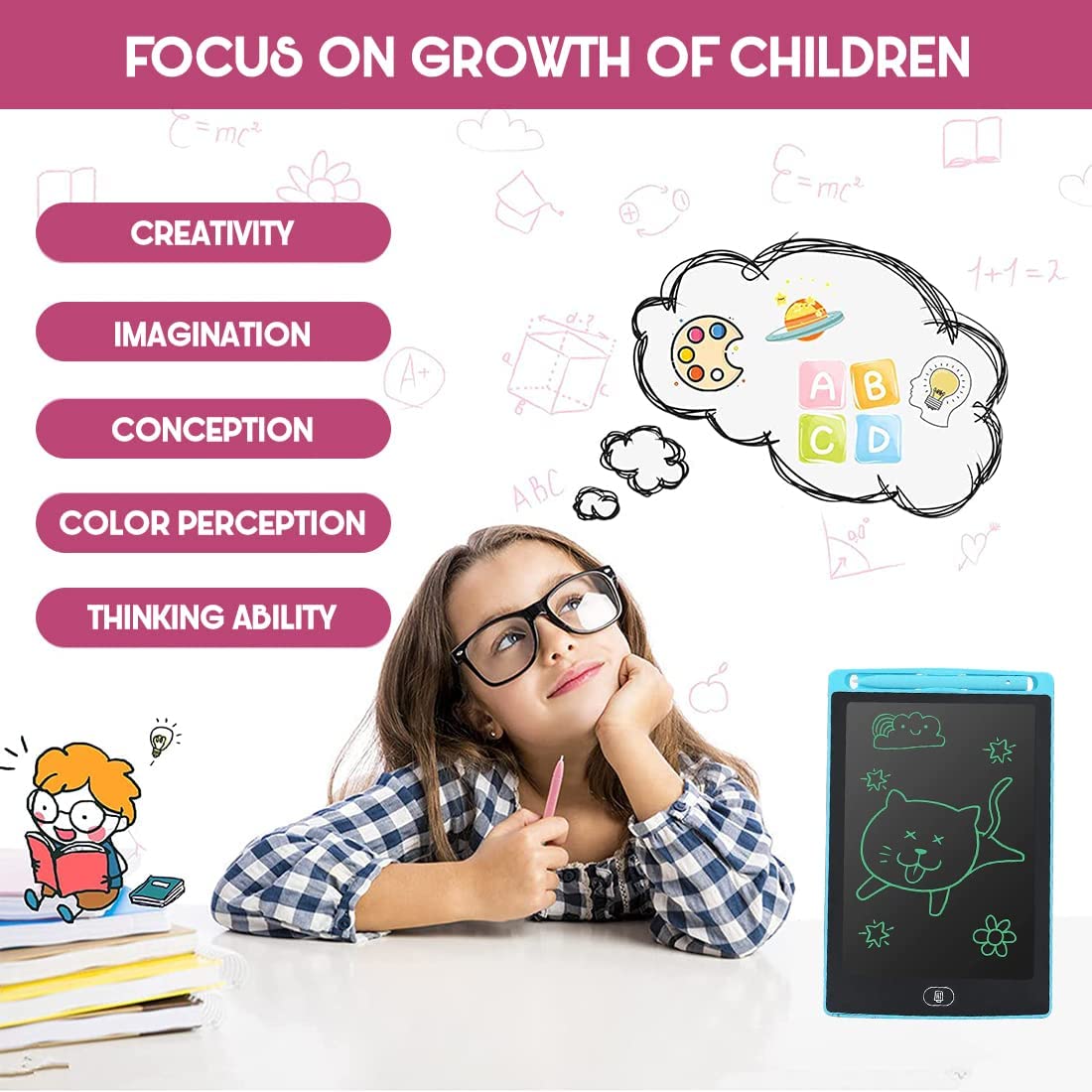 **Hardbound 8.5"  LCD Writing Tablet For Kids**