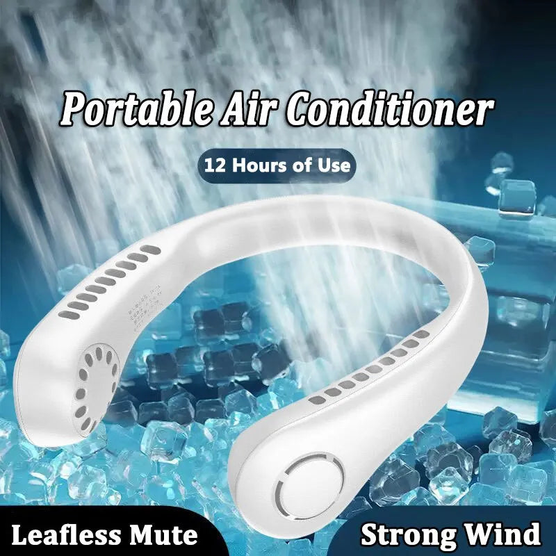 Portable Neck Air Cooler – USB Rechargeable Personal Fan