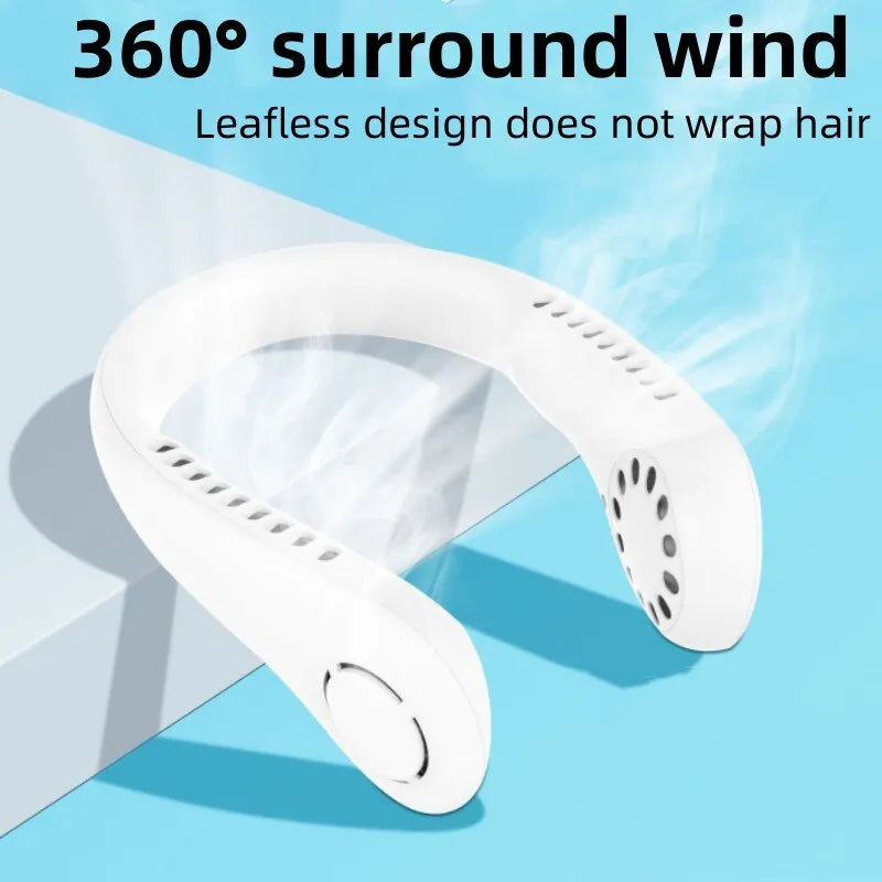 Portable Neck Air Cooler – USB Rechargeable Personal Fan