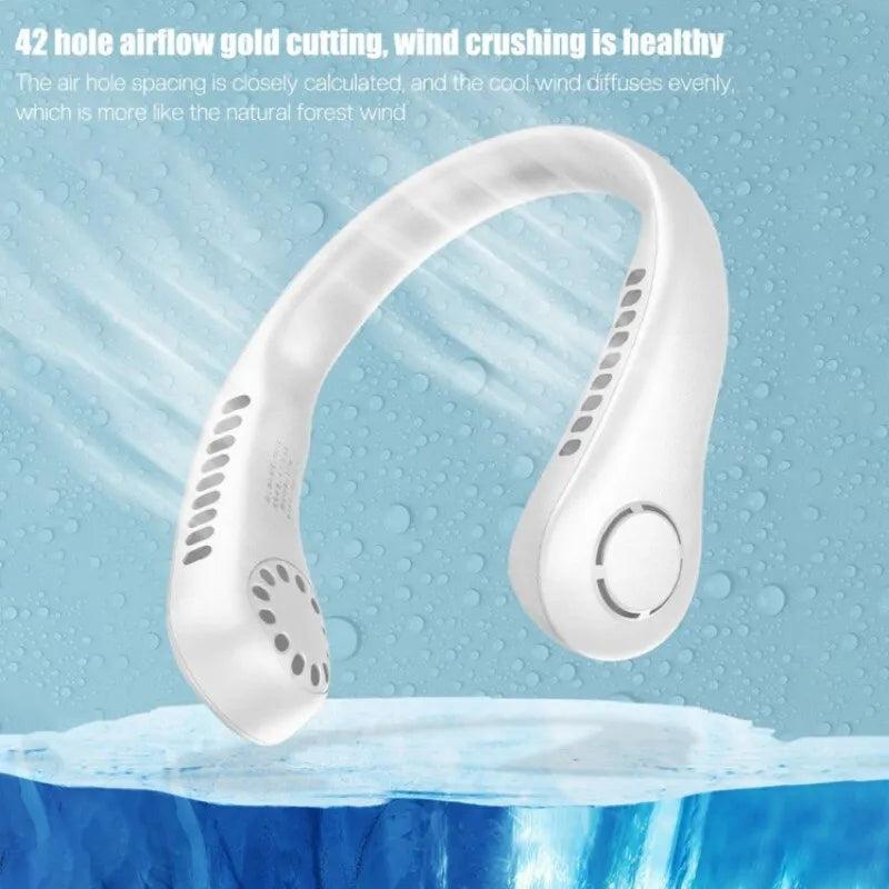 Portable Neck Air Cooler – USB Rechargeable Personal Fan