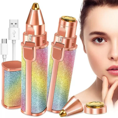 Flawless 2-in-1 Eyebrow Trimmer for Women | USB Rechargeable Facial Hair Remover