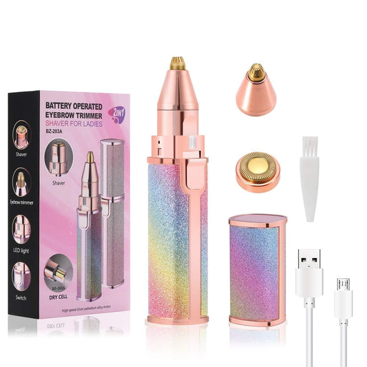 Flawless 2-in-1 Eyebrow Trimmer for Women | USB Rechargeable Facial Hair Remover