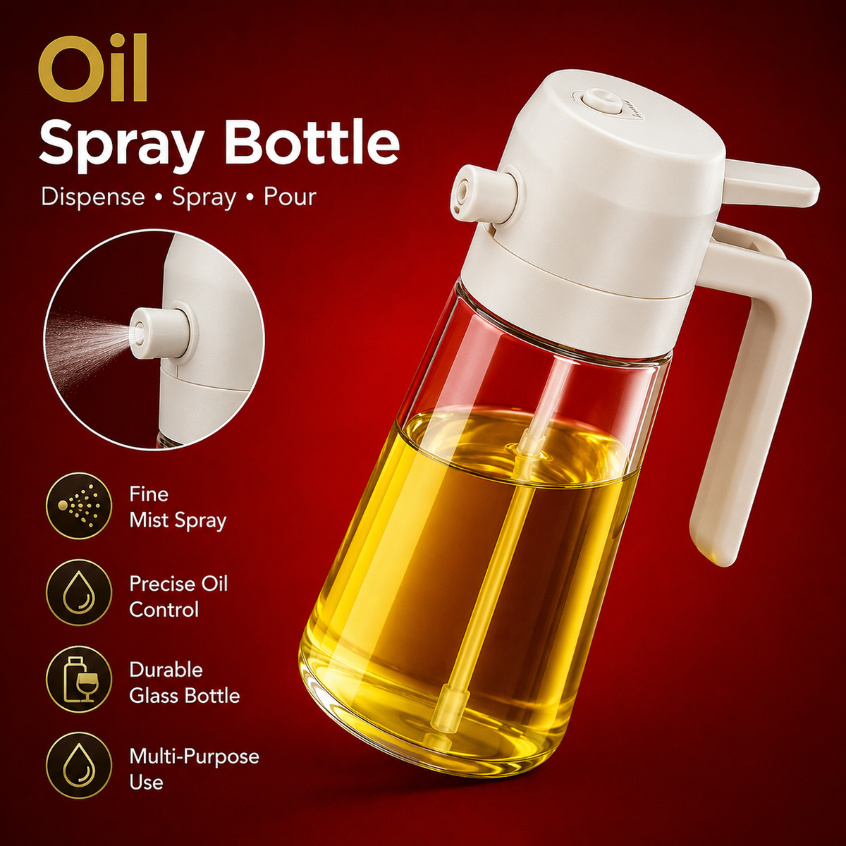2-In-1 Oil Sprayer Bottle For Kitchen