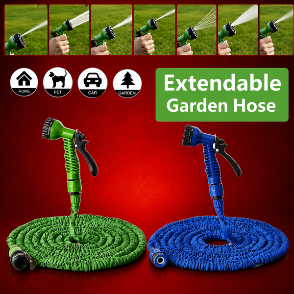 High-Pressure Expandable Garden Hose with Multi-Function Nozzle