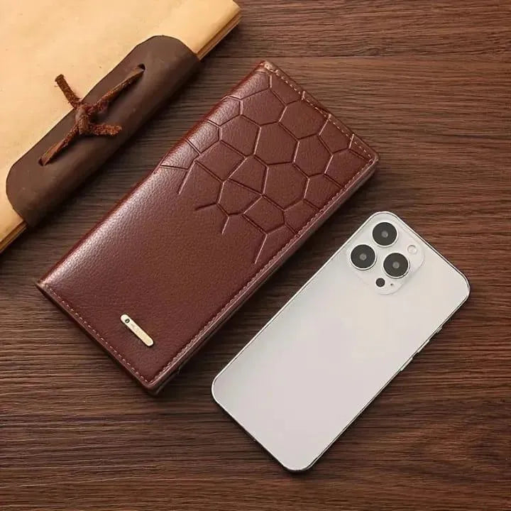 Premium Leather Wallet for Men - Stylish Croc Texture & Durable Design